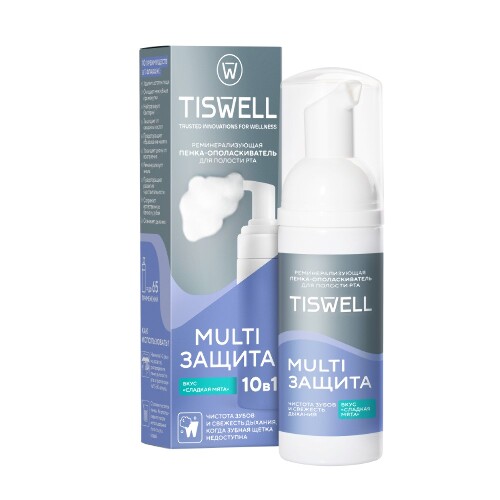 Tiswell пенка-ополаскиватель для полости рта реминерализующая вкус сладкая мята 50 мл