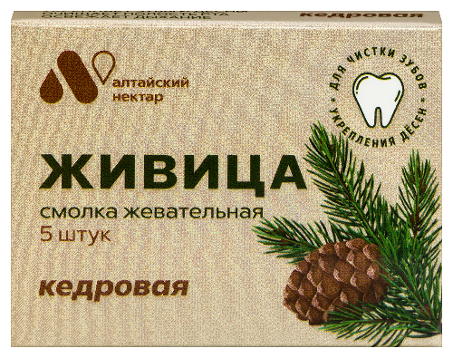 Живица смолка жевательная из смолы кедра 5 шт.