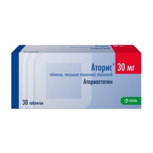 Купить Аторис 30 мг 30 шт. таблетки, покрытые пленочной оболочкой цена