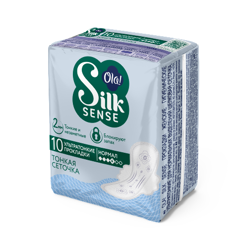 Ola silk sense прокладки ультратонкие для нормальных выделений шелковая сеточка 10 шт.