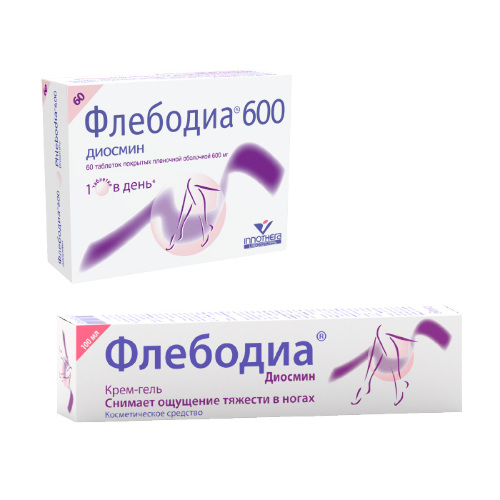 Набор Флебодиа №60 таб + Флебодиа крем-гель 100 мл со скидкой 500 руб.