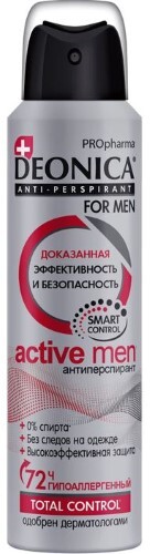 Deonica for men антиперспирант active men 150 мл/аэрозоль