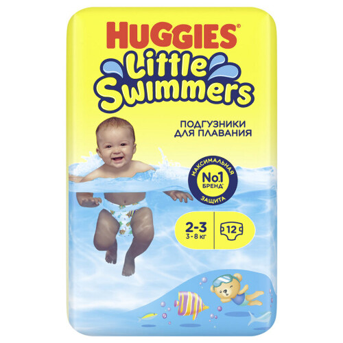 Купить Подгузники Huggies Little Swimmers для плавания 3-8кг 2-3 размер 12шт цена