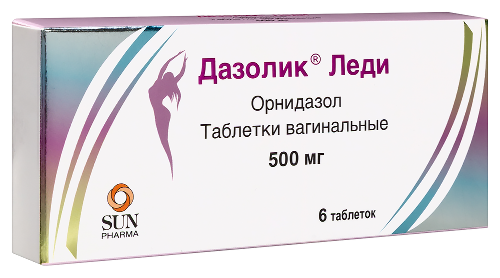 Дазолик леди 500 мг 6 шт. таблетки вагинальные
