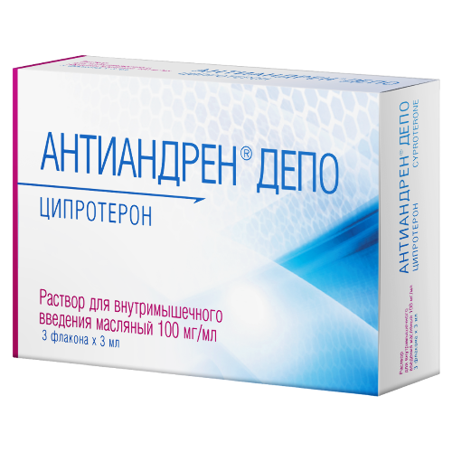 Антиандрен депо 100 мг/мл 3 шт. флакон раствор для внутримышечного введения 3 мл