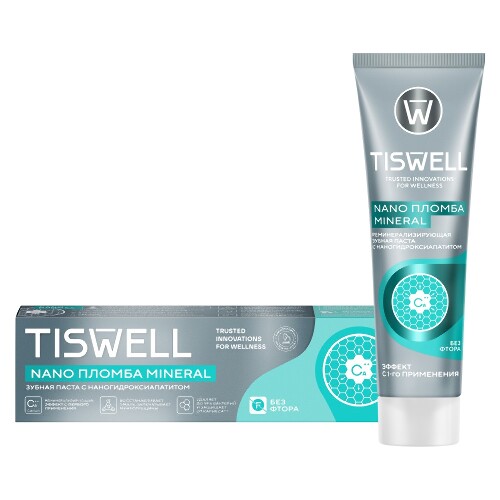 Tiswell зубная паста реминерализующая с наногидроксиапатитом без фтора 110 гр
