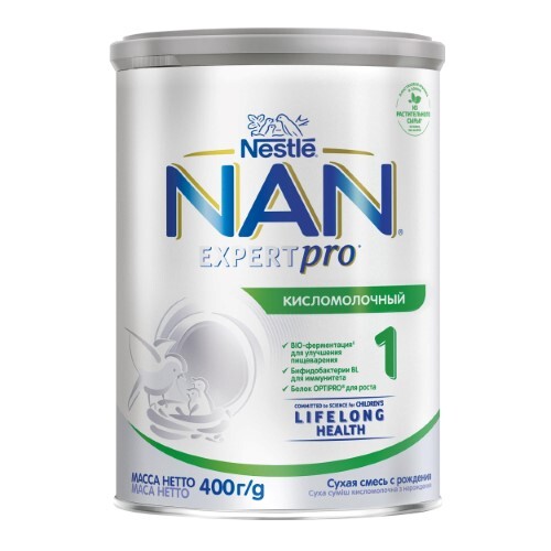 Купить Nan 1 кисломолочный смесь сухая для детей с рождения 400 гр цена