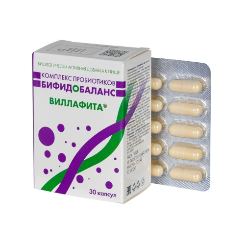 Купить Виллафита комплекс пробиотиков бифидобаланс 30 шт. капсулы массой 0,41 г цена