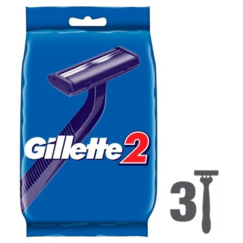 Купить Gillette 2 бритвы безопасные одноразовые 3 шт. цена