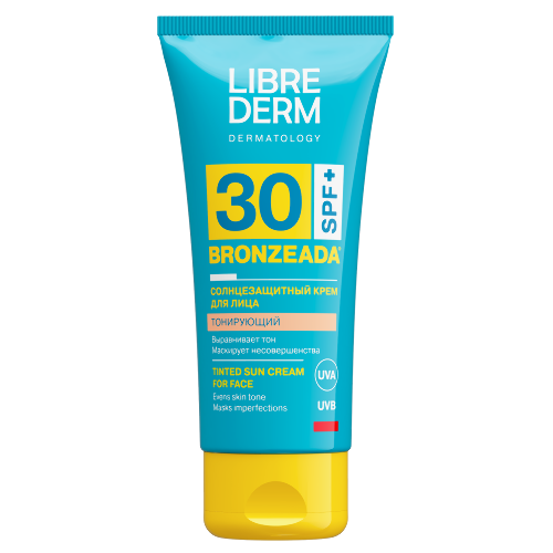 Librederm bronzeada солнцезащитный крем для лица тонирующий spf30 50 мл