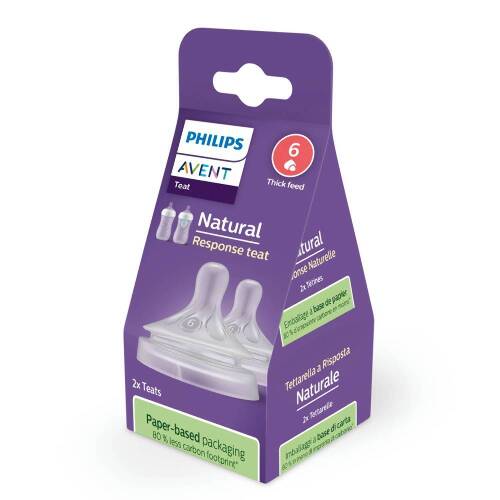 Avent соска для густых жидкостей natural response 6+ 2 шт. scy966/02