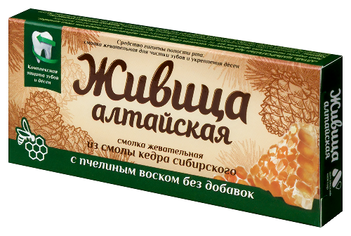 Живица алтайская смолка жевательная из смолы кедра 4 шт./с пчелиным воском