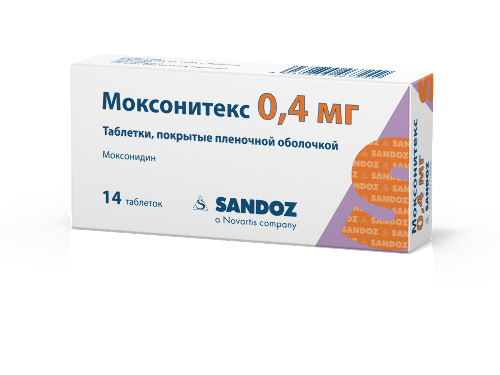 Моксонитекс 0,4 мг 14 шт. таблетки, покрытые пленочной оболочкой