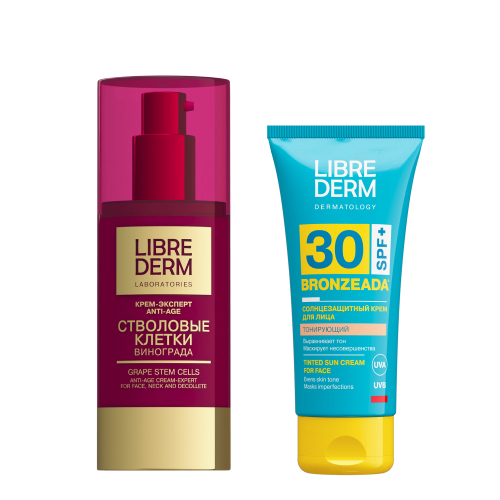Набор Librederm Бронзиада крем тонирующий SPF30 + крем для лица