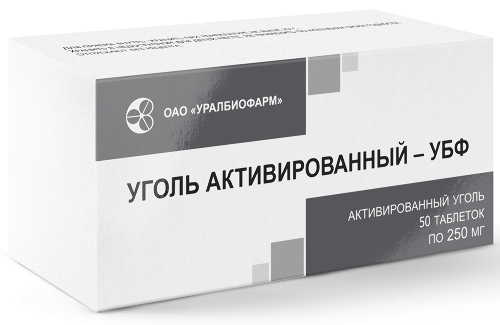 Уголь активированный-убф 250 мг 50 шт. таблетки
