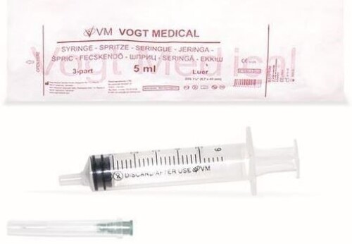 Шприц 5 мл 3-х компонентный с иглой 22g 100 шт./ Vogt Medical