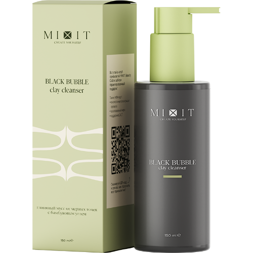 Mixit Black Bubble Clay Cleanser Глиняный мусс от черных точек с бамбуковым углем 150 мл