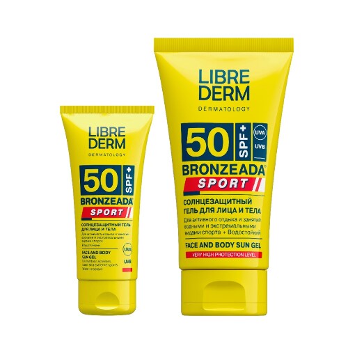 Набор ЛИБРИДЕРМ БРОНЗИАДА: гель д/лица и тела SPF50 50мл + гель д/лица и тела SPF50 150мл