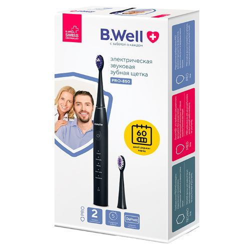 B well зубная щетка звуковая электрическая pro-850/черная
