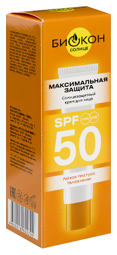 Биокон крем для лица солнцезащитный spf50 25 мл