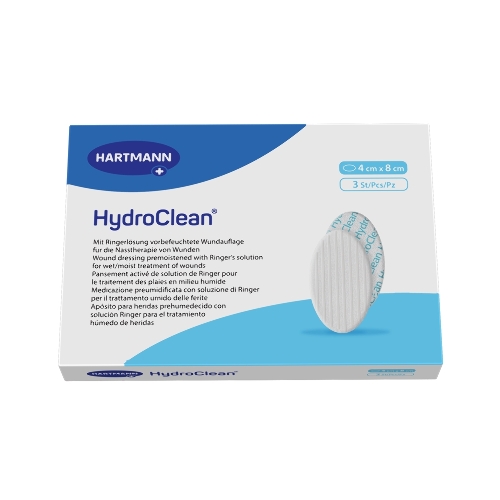 Повязка гидроактивная для заживления ран во влажной среде hydroclean стерильная размер 4 смх8 см 3 шт.