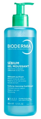Bioderma sebium очищающий гель с помпой 400 мл