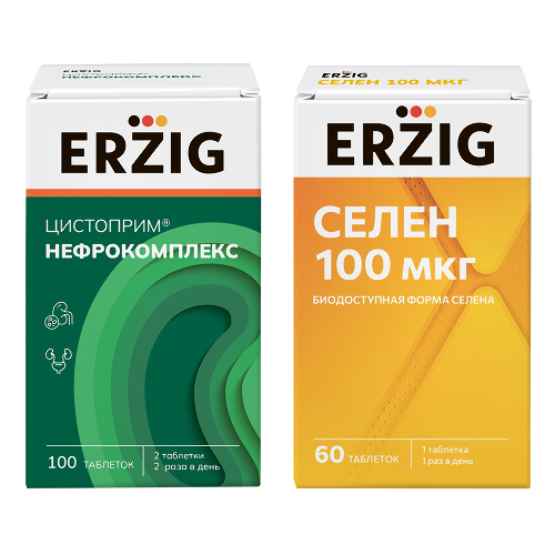 Набор Erzig Нефрокомплекс №100 + Селен 100 мкг №60