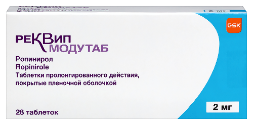 Реквип модутаб 2 мг 28 шт. таблетки пролонгированного действия, покрытые пленочной оболочкой