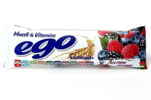 Купить Батончик-мюсли эго лесные ягоды с кальцием и витаминами в йогуртовой глазури 25 гр цена