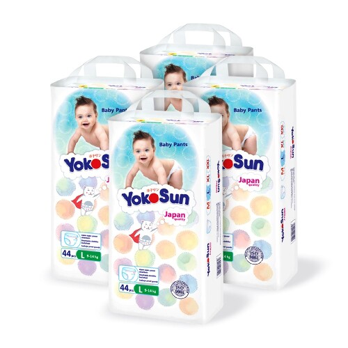 Набор YOKOSUN для детей: 4 упаковки Comfort подгузников-трусиков L/9-14 КГ/ 44 ШТ.