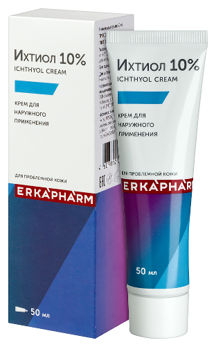 Erkapharm ихтиол 10% крем 50 мл/эркафарм