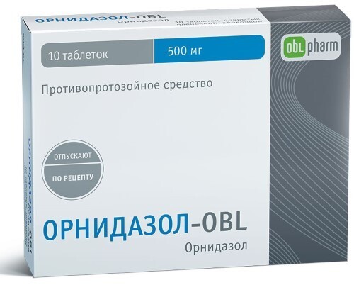 Орнидазол-obl 500 мг 10 шт. таблетки, покрытые пленочной оболочкой