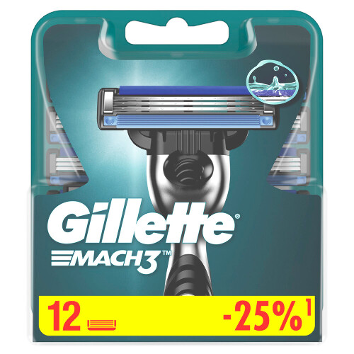 Купить Gillette mach3 кассеты сменные для бритья 12 шт. цена