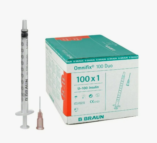 Купить Шприц инсулиновый омнификс дуо 100 3-х компонентный 1 мл 100 шт. u-100 цена