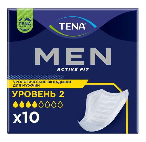 Купить Tena прокладки впитывающие для мужчин men active fit level 2 10 шт. цена