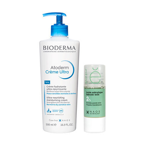 Набор Bioderma Atoderm Крем Ультра 500 мл + Etat Pur Сыворотка с салициловой кислотой 2% 15 мл