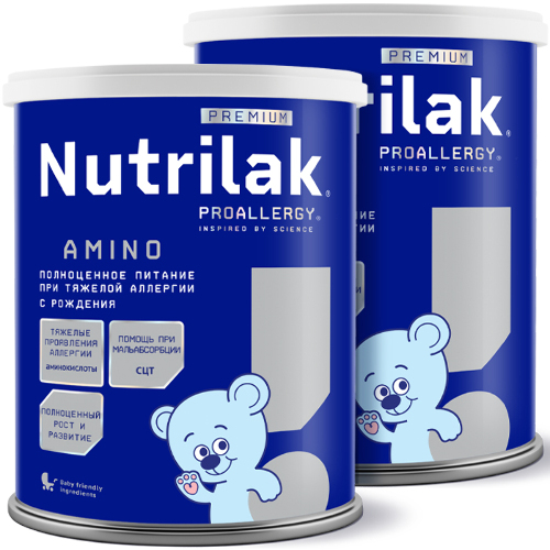 Набор из 2х упаковок NUTRILAK PREMIUM PROALLERGY АМИНО СМЕСЬ СУХ СПЕЦ НА ОСНОВЕ АМИНОКИСЛОТ 400,0 по спец.цене