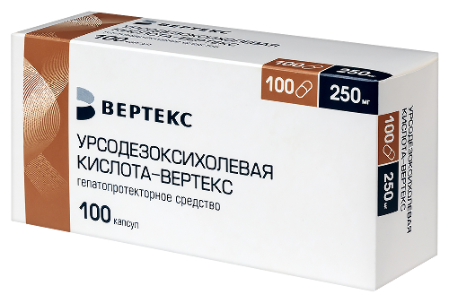 УРСОДЕЗОКСИХОЛЕВАЯ КИСЛОТА-ВЕРТЕКС 0,25 N100 КАПС/БЛИСТЕР