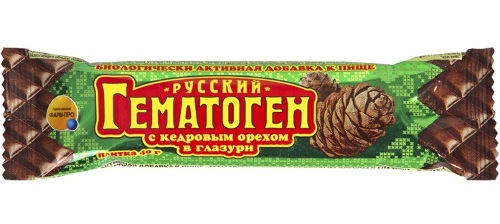 Гематоген русский/кедр.орех+шокол/40 гр плитка