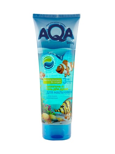 Купить Aqa baby шампунь и гель для душа для мальчиков с морскими минералами 250 мл цена