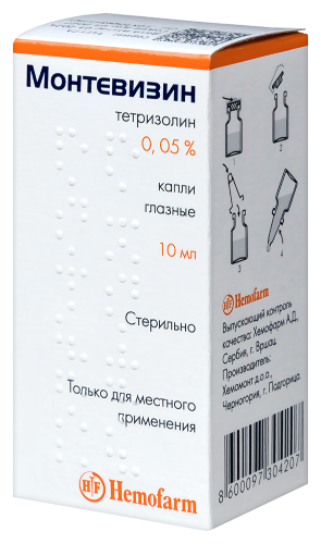Монтевизин 0,05% капли глазные 10 мл