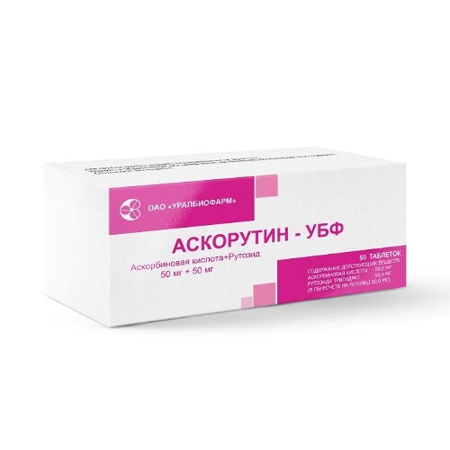 Купить Аскорутин-убф 50 мг + 50 мг 50 шт. блистер таблетки цена