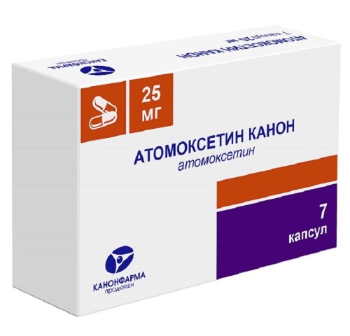 Атомоксетин канон 25 мг 7 шт. блистер капсулы
