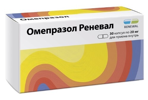Купить Омепразол реневал 20 мг 30 шт. капсулы кишечнорастворимые цена