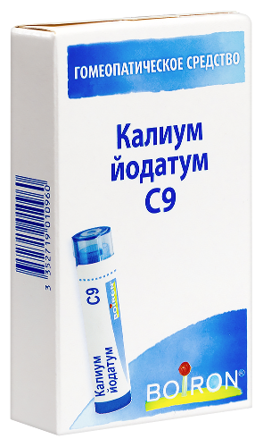 Купить Калиум йодатум с9 гомеопатический монокомпонентный препарат минерально-химического происхождения гранулы гомеопатические 4 гр цена