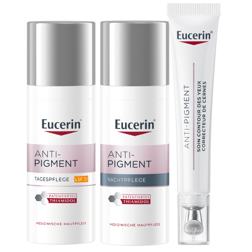 Набор EUCERIN ANTI-PIGMENT: КРЕМ ДНЕВНОЙ ПРОТИВ ПИГМЕНТАЦИИ 50МЛ + КРЕМ НОЧНОЙ ПРОТИВ ПИГМЕНТАЦИИ 50МЛ + КРЕМ ДЛЯ КОЖИ ВОКРУГ ГЛАЗ ОТ ТЕМНЫХ КРУГОВ 15МЛ