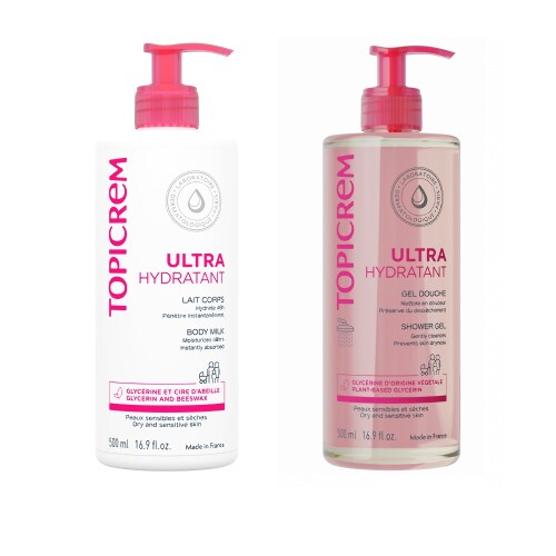Набор молочко для тела ультра-увлажняющее 500мл + гель для душа ультра-увлажняющий 500мл со скидкой