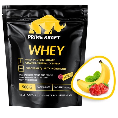 Prime kraft whey протеин со вкусом клубника-банан 500 гр