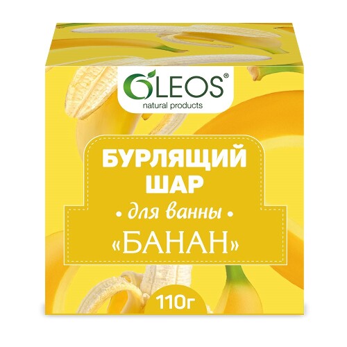 Купить Oleos шар бурлящий для ванн банан 110 гр цена