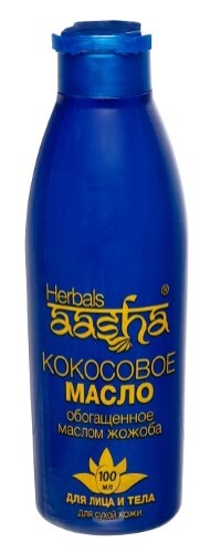 Купить Aasha herbals натуральное кокосовое масло обогащенное маслом жожоба 100 мл цена